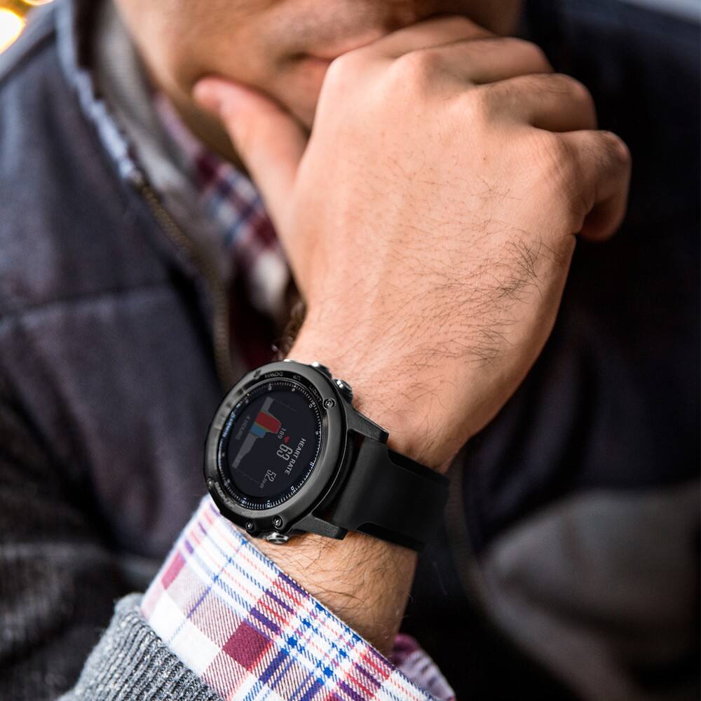 Man wearing GPS watch