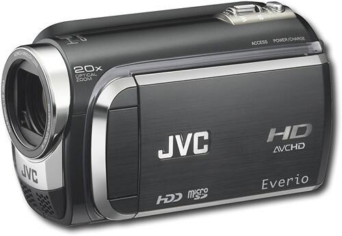 JVC - Everio High-Definition Digital Camcorder with 60GB Hard Drive and 2.7" LCD - Onyx Black - Angle