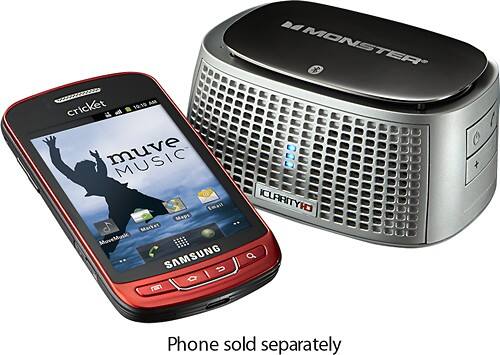 Cricket Muve Samsung Vitality No-Contract Mobile Phone (red) with Monster iClarity Speaker $49.99