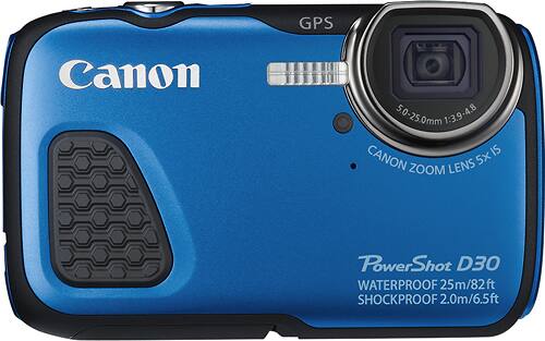 Canon PowerShot D30 12.1MP Waterproof Digital Camera with 5X optical zoom - Blue