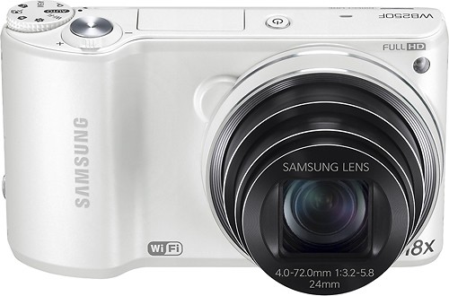 Samsung WB250F 14.2MP Digital Camera with 18x Optical Zoom + 8GB microSD Card - White