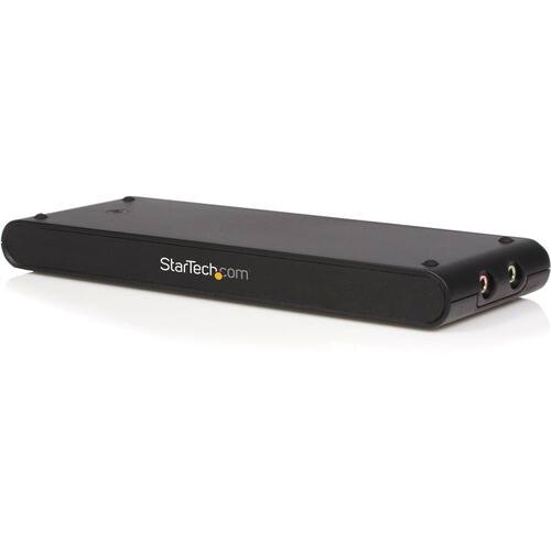 Startech - Laptop USB Docking Station with VGA Audio Ethernet - Black - Larger Front