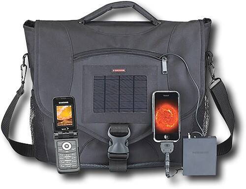 V-Dimension - Optical Solar-Powered Messenger Laptop Case - Black - largeFrontView