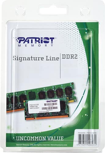 Patriot Memory - Signature 4GB 800MHz PC2-6400 DDR2 SoDIMM Laptop Memory - largeFrontView