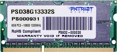Patriot Memory - Sig 8GB DDR3-1333MHz Laptop Memory - Larger Front