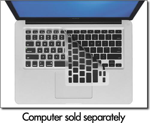 KB Covers - Keyboard Cover for Select Apple® MacBook® Laptops - Clear/Black - largeFrontView