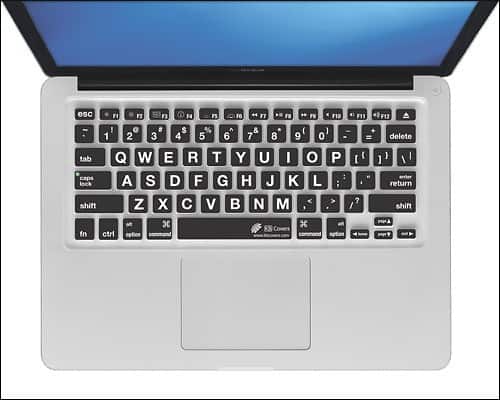 KB Covers - Keyboard Cover for Select Apple® MacBook® Laptops - Clear/Black - largeFrontView