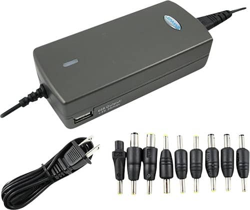 Lenmar - 90W AC Laptop Power Adapter with USB Output - Charcoal - Larger Front