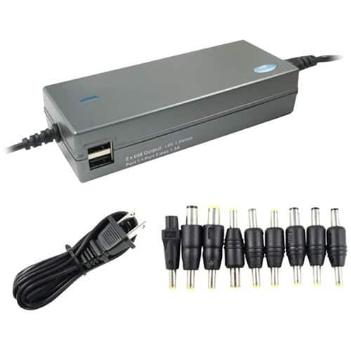 Lenmar - Laptop Adapter 120W 15V-24V output; includes tips for Sony/Toshiba/Dell/HP/Compaq/Acer - Larger Front