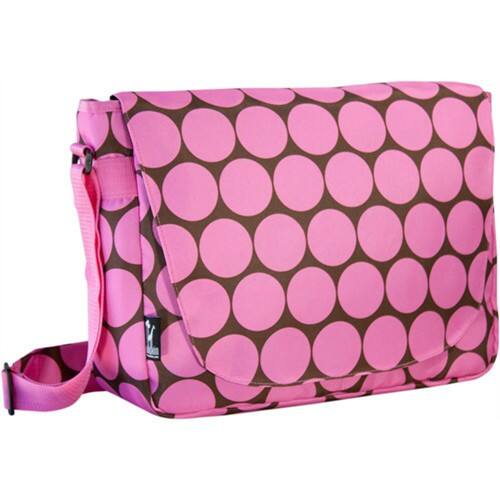 Wildkin - 38085 Big Dots Laptop Messenger Bag - Big Dots Pink - Larger Front