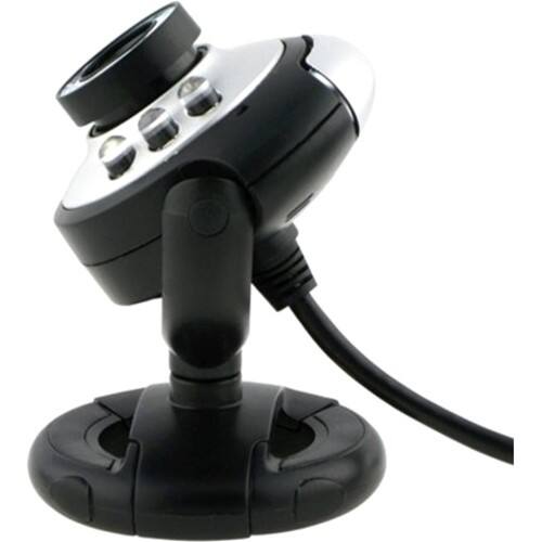 Fosmon - USB 50.0M 6LED Night Vision Webcam Camera Web Cam With Mic for Desktop PC Laptop - Black - Black - Larger Front