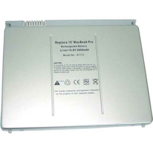 AGPtek - 8 Cell Apple MacBook Pro 15 inch A1175 Laptop Battery Replacement Compatible - Larger Front