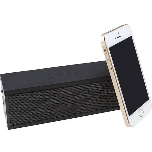 AGPtek - Portable Wireless Bluetooth Boombox Bass Speaker w/ Microphone for Samsung iPhone® 5 5S Laptop - Black - Black - Larger Front