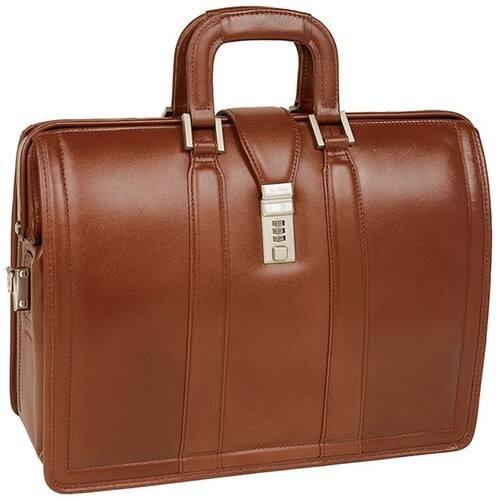 McKlein USA - 83344 Leather Laptop Case - Brown - Larger Front