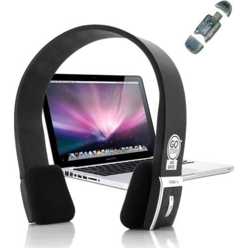 GOgroove - AirBand Bluetooth Stereo Headphones w/ Built-In Microphone for Apple Macbook Pro/Air Laptops - Larger Front