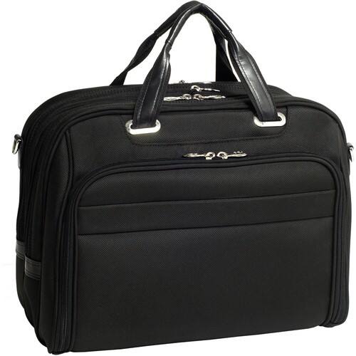McKlein USA - 7659 Springfield Nylon Checkpoint Friendly 17" Laptop Case - Black - Larger Front