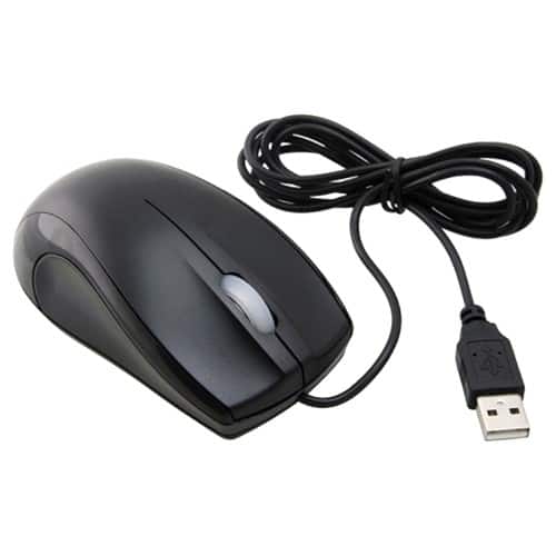 eForCity - USB Optical Scroll Wheel Mouse Compatible With PC Laptop Mac - Black - Larger Front