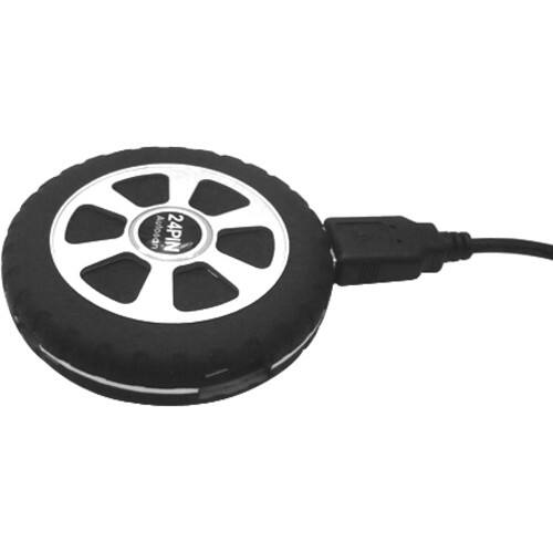AGPtek - 4 Port Wheel Design High Speed Mini USB 2.0 HUB For All Laptop Computer Desktop - White - Larger Front