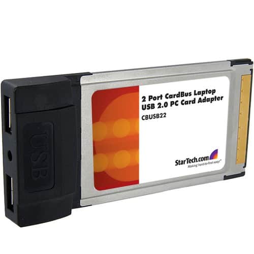 Startech - 2-port CardBus Laptop USB 2.0 PC Card Adapter - Larger Front
