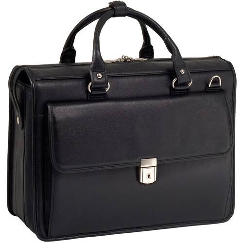 McKlein USA - Gresham Leather Litigator Laptop Briefcase - Black - Larger Front