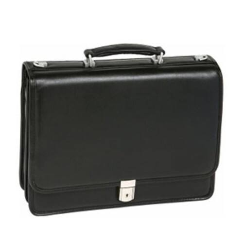 McKlein USA - Bucktown Leather Laptop Briefcase by - Black - Larger Front