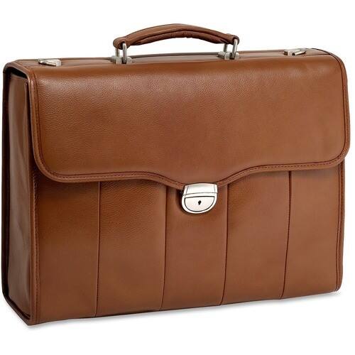 McKlein USA - North Park Leather Laptop Briefcase by - Brown - Larger Front