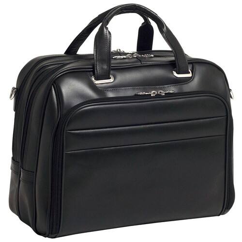 McKlein USA - Springfield Leather Checkpoint Friendly Laptop Case by - Black - Larger Front