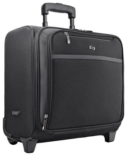 Solo - Pro Overnight Rolling Laptop Case - Black - Larger Front