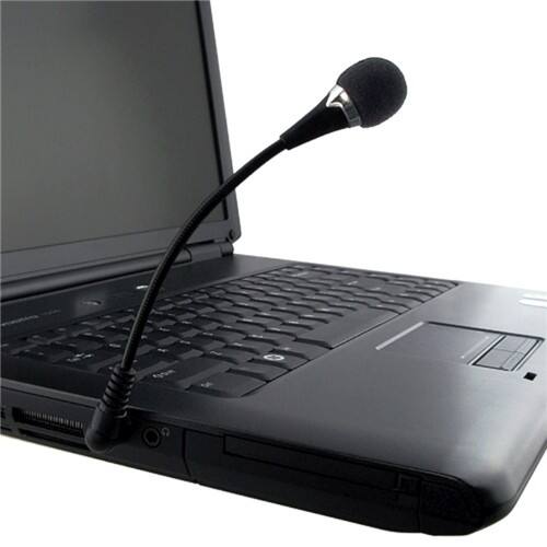 eForCity - Mini 3.5mm Flexible Microphone Compatible With PC/Laptop/Skype - Larger Front