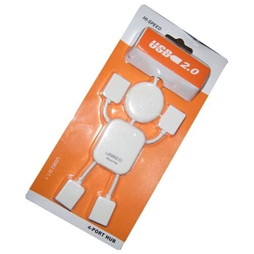 AGPtek - High Speed 4 Ports USB Hub Little Man USB HUB for Laptop PC Notebook - White - Larger Front