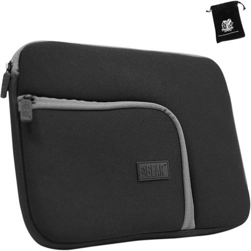 USA Gear - Weather-Resistant Neoprene Laptop Sleeve & Travel Carrying Case for 10.1" Netbooks - Larger Front