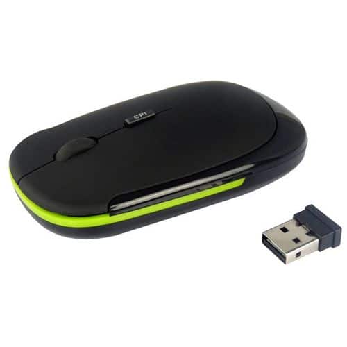 AGPtek - 2.4G USB Wireless Blue Optical Mouse Nano Receiver for Laptop PC NetBook - Larger Front