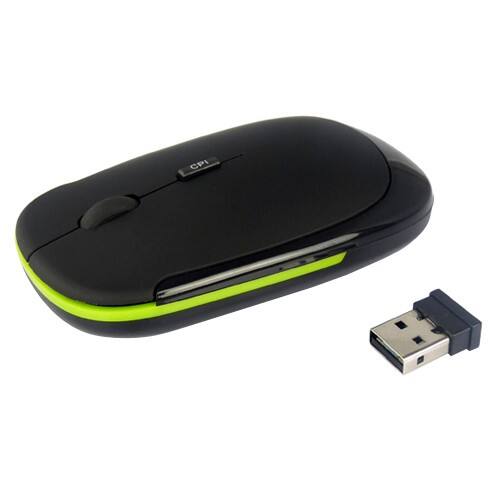AGPtek - 2.4G USB Wireless Blue Light Optical Mouse for Laptop PC with Nano Receiver - Larger Front
