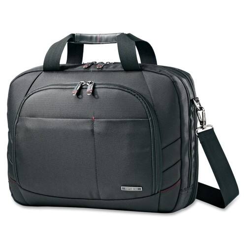 Samsonite - Xenon 2 Two-Gusset Laptop Case - Black - Larger Front