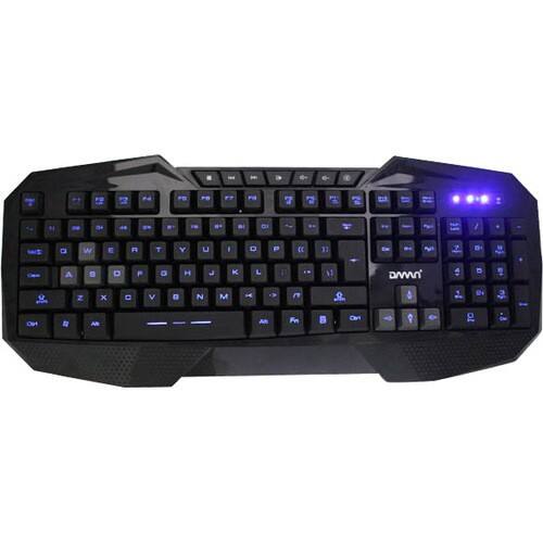 AGPtek - USB Wired Multimedia Illuminated Backlit Gaming Game Keyboard for Laptop PC - Black - Black - Larger Front