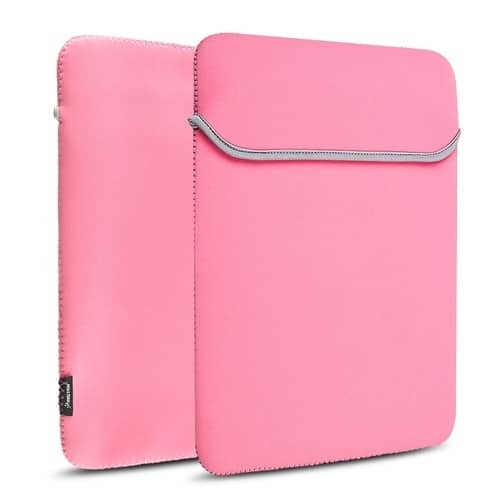 eForCity - Neoprene Laptop Soft Sleeve Pouch Case for Select MacBook® Models - Pink - Larger Front