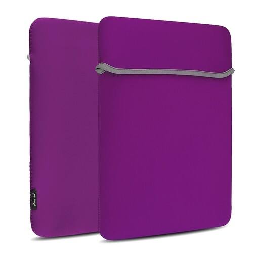 eForCity - Neoprene Laptop Soft Sleeve Pouch Case for Select MacBook® Models - Purple - Larger Front