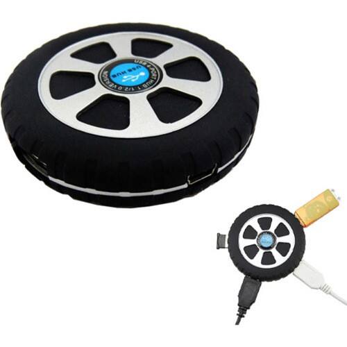 Image Entertainment - 4 Port Wheel Design High Speed Mini USB 2.0 HUB For Laptop Computer Desktop - Black - Larger Front