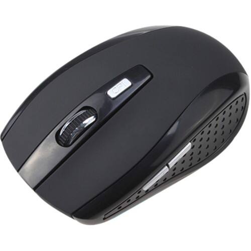 AGPtek - 2.4GHz High Quality Portable Wireless Optical Mouse/Mice with USB 2.0 Receiver for PC Laptop - Black - Black - Larger Front