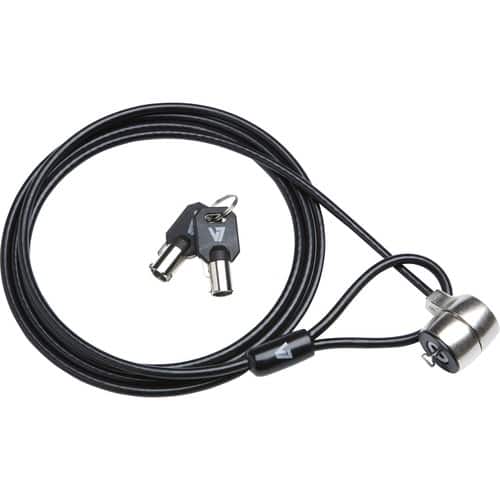 V7 - Laptop Security Lock - Black, Silver - Larger Front