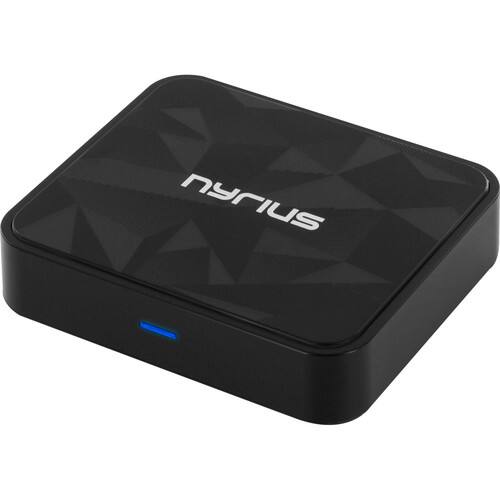 Nyrius - Songo Tap Bluetooth aptX NFC Music Receiver f/Streaming Smartphones Tablets Laptops to Stereo System - Black - Black - Larger Front