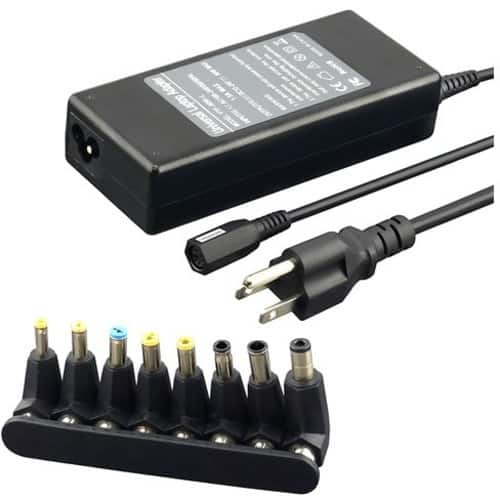 eForCity - Universal Laptop Travel Charger Set with 8 Connectors - Black - Black - Larger Front
