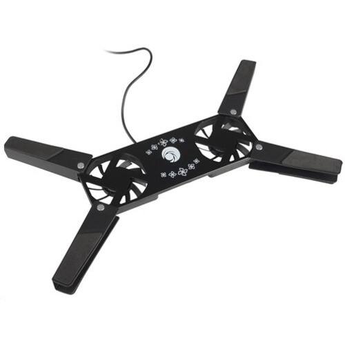eForCity - Mini Folding Notebook Laptop Cooling Fan - Black - Larger Front