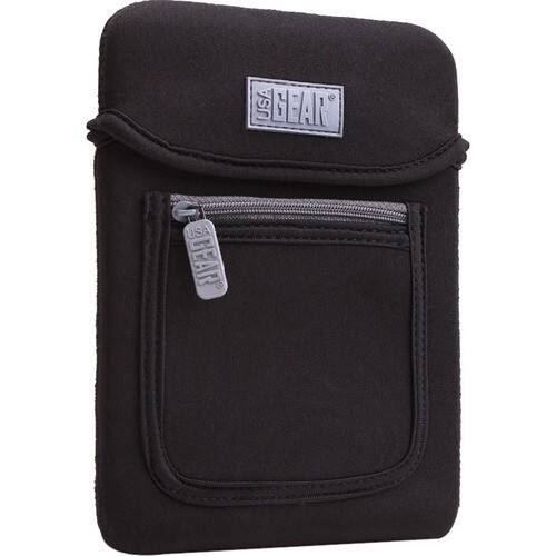USA Gear - Neoprene 7" Tablet Sleeve Carrying Case - Works with OLPC (One Laptop Per Child) XO Tablet & More - Black - Larger Front