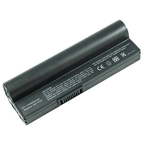 HL Components - Laptop Battery for Eee PC 900 - 6 cells 6600mAh - Black - Black - Larger Front