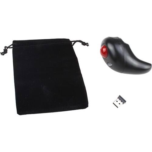 AGPtek - USB Hand-Held Wireless 2.4G Optical Trackball Rechargeable Mice Mouse for Laptop PC Mac - Larger Front