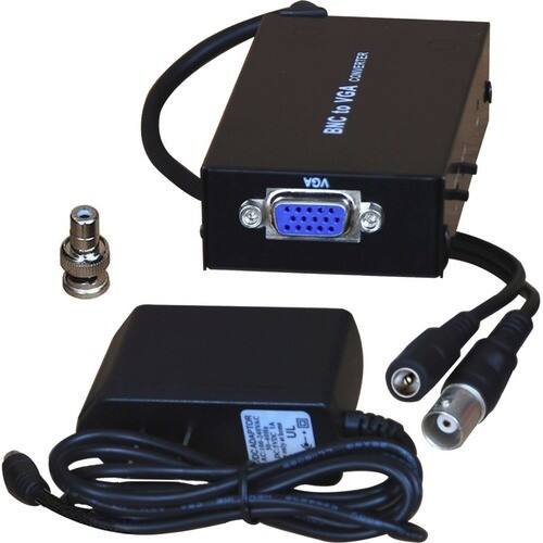 VideoSecu - TV Video RCA/BNC to PC Laptop Monitor VGA Composite Converter Adapter Switch Box 1TN - Black - Black - Larger Front