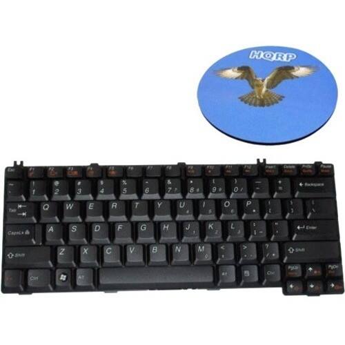 HQRP - Replacement Laptop Keyboard for IBM Lenovo 39T7353 / 42T3371 / 42T3403 + Coaster - Larger Front