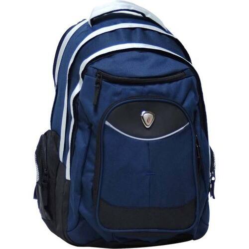 CalPak - Big Shot 18-Inch Deluxe Laptop Backpack - Navy Blue - Larger Front