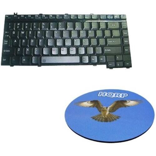 HQRP - Laptop Notebook Keyboard for Toshiba Satellite A105-S4384 A105-S4397 Replacement + Coaster - Larger Front